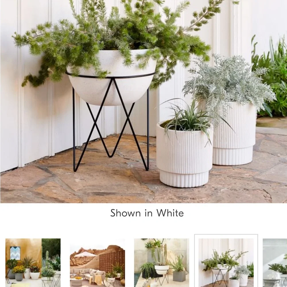 West Elm Iris Planters with Stand-New